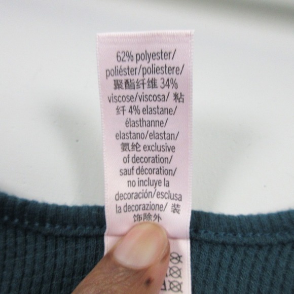 Victoria's Secret Bra Top & Shorts Set XS Blue Waffle Knit Lounge Matching 152 - Picture 6 of 13